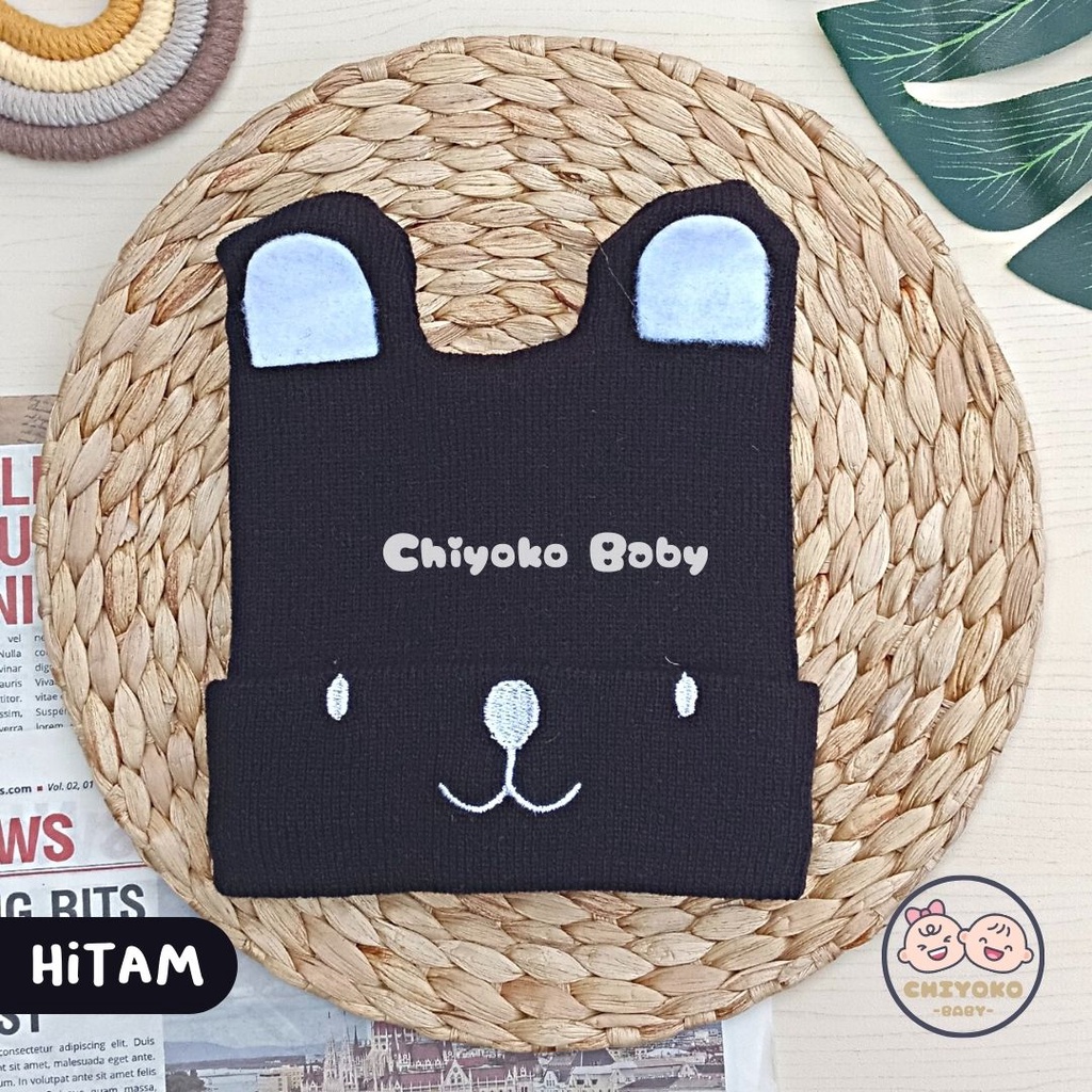 Topi Kupluk Rajut Bayi 1 sd 3 Tahun Telinga Doggy / Topi Kupluk Unisex / Topi Kupluk Anak motif Puppy Doggy Chiyoko Baby
