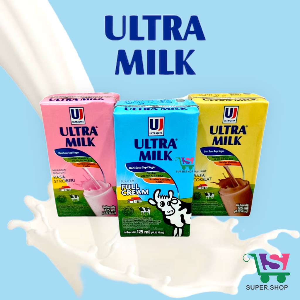 Susu Ultra MINI UHT 125 ML Cokelat / Stroberi / Full Cream