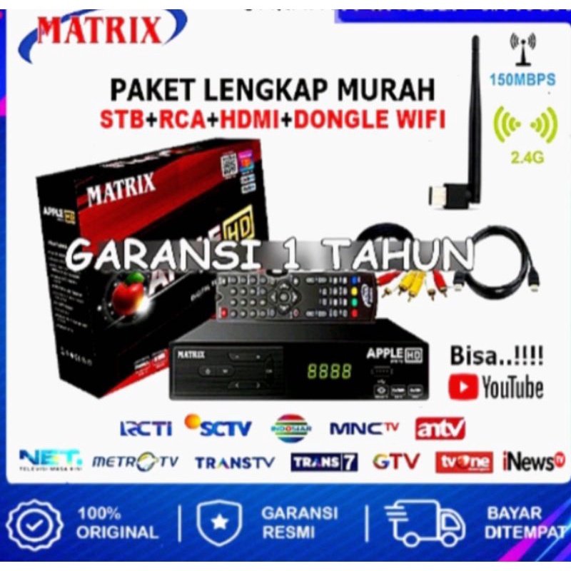 PROMO TER BESAR PROMO TAHUN BARU SET TOP BOX TV DIGITAL MATRIK DVB T2 APPLE HD EWS -set top box dvb 12 -set-2