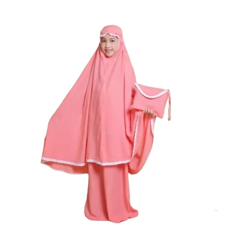 mukenah anak tanggung 8-10 tahun mukna anak