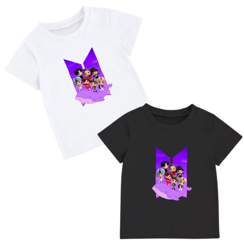 Hzl_outfit Kaos Anak Anak TinyTan Purple/Baju Anak COD