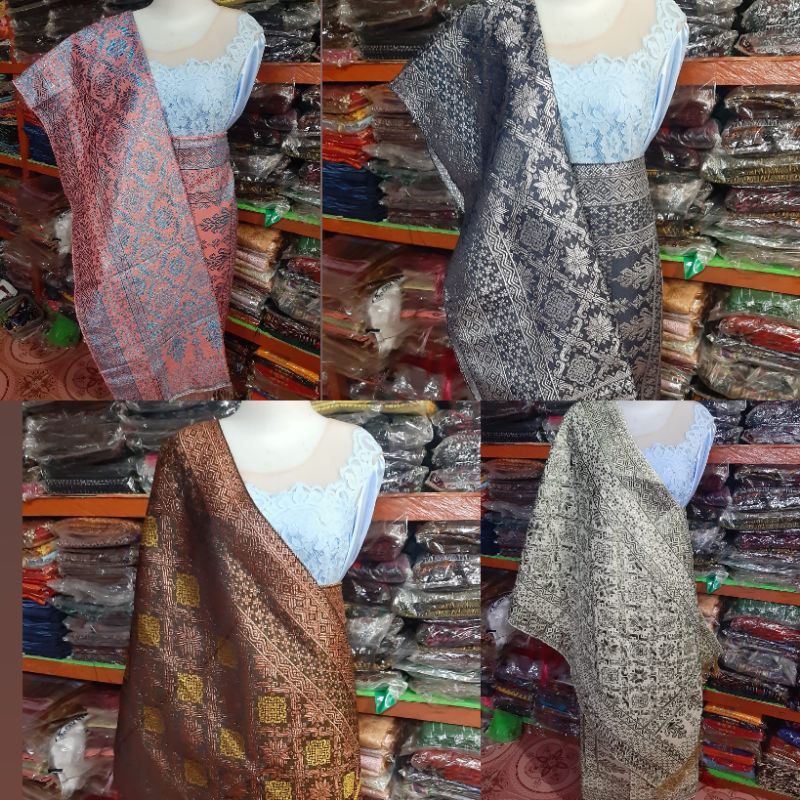 SONGKET LEMBUT TEBAL BERKILAU TENUN MESIN PAKAIAN TRADISIONAL SONGKET SUJI PALEMBANG