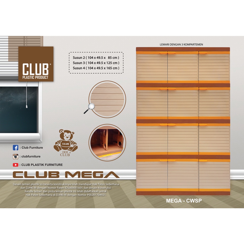 Lemari Pakian Susun 4/Lemari Full Lipatan /Lemari Jumbo