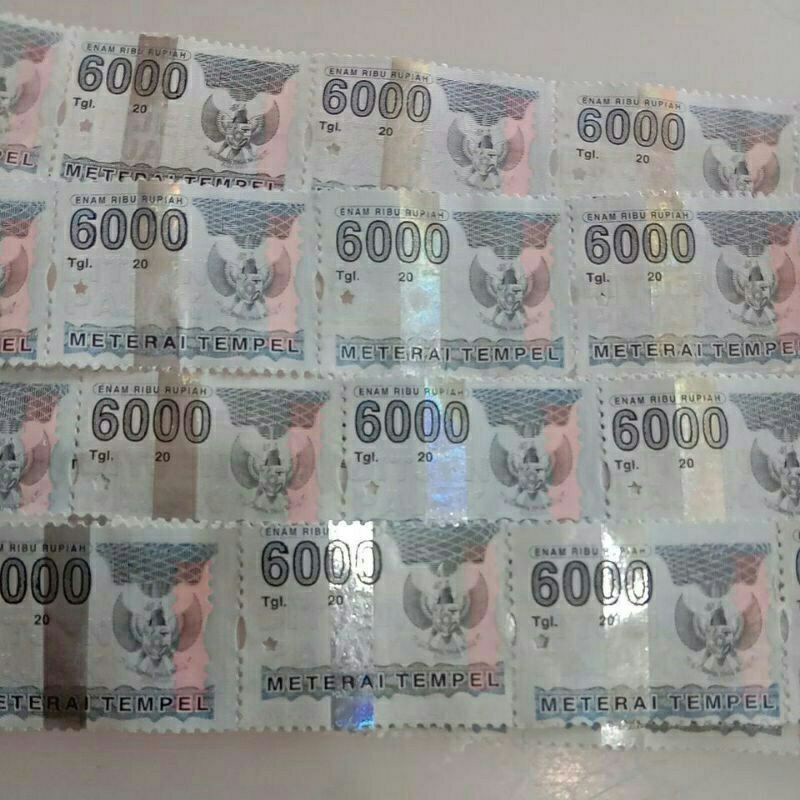 Materai 6000 Rupiah Tahun 2006 2007 2008 2009 Asli