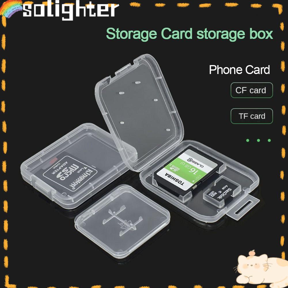 Solighter SD Memory Card Case Wadah Kartu Transparan Plastik Bening Kotak Penyimpanan Kecil