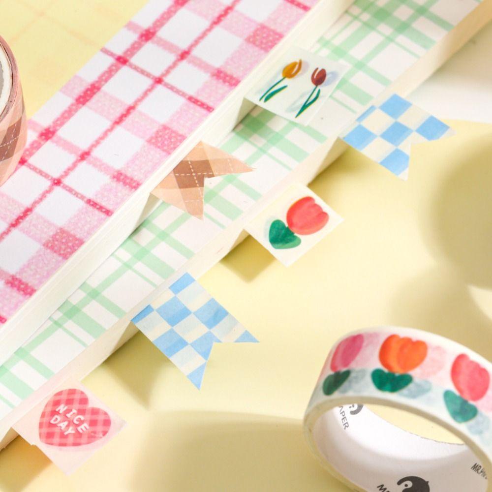 Stiker Dekoratif Album Agustina 2roll Kartun Scrapbooking Siswa Alat Tulis DIY PET Tape Sticker