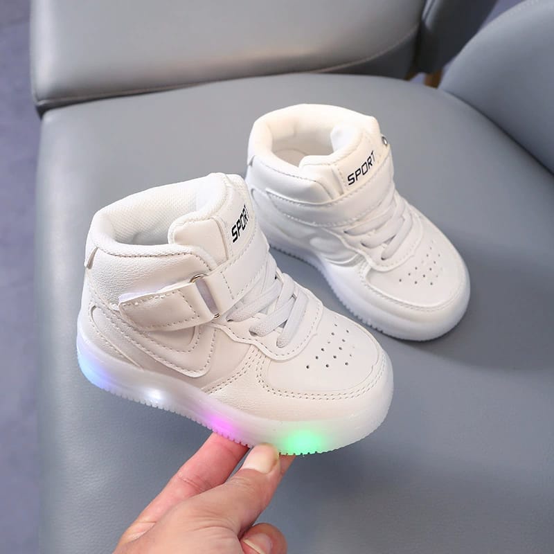 Juragan Junior [COD] Sepatu MAKENA Sepatu anak Perempuan Dan Laki-laki Lampu LED Import 21-30 Usia 1-5 Tahun