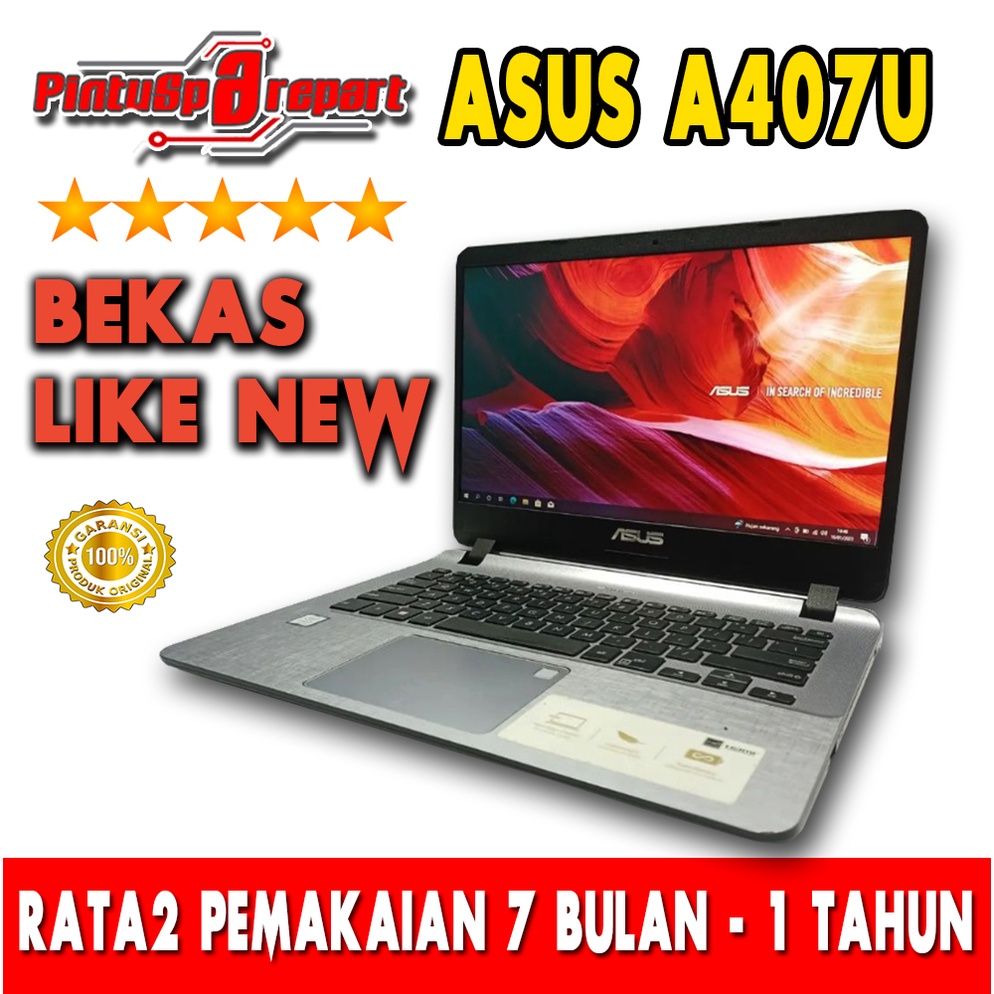 Laptop Asus A407U i3-7020 Bekas Second 2nd Like New Istimewa Original