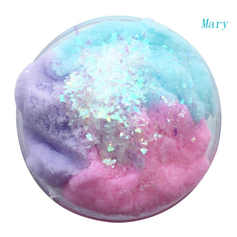 Mary Hand Squeeze Colorful Fluffy Slime Dempul Mainan Lubang Angin Miniatur Novelty Mainan Cowok Cewek Hadiah Paskah Slime Telur Mainan Clay