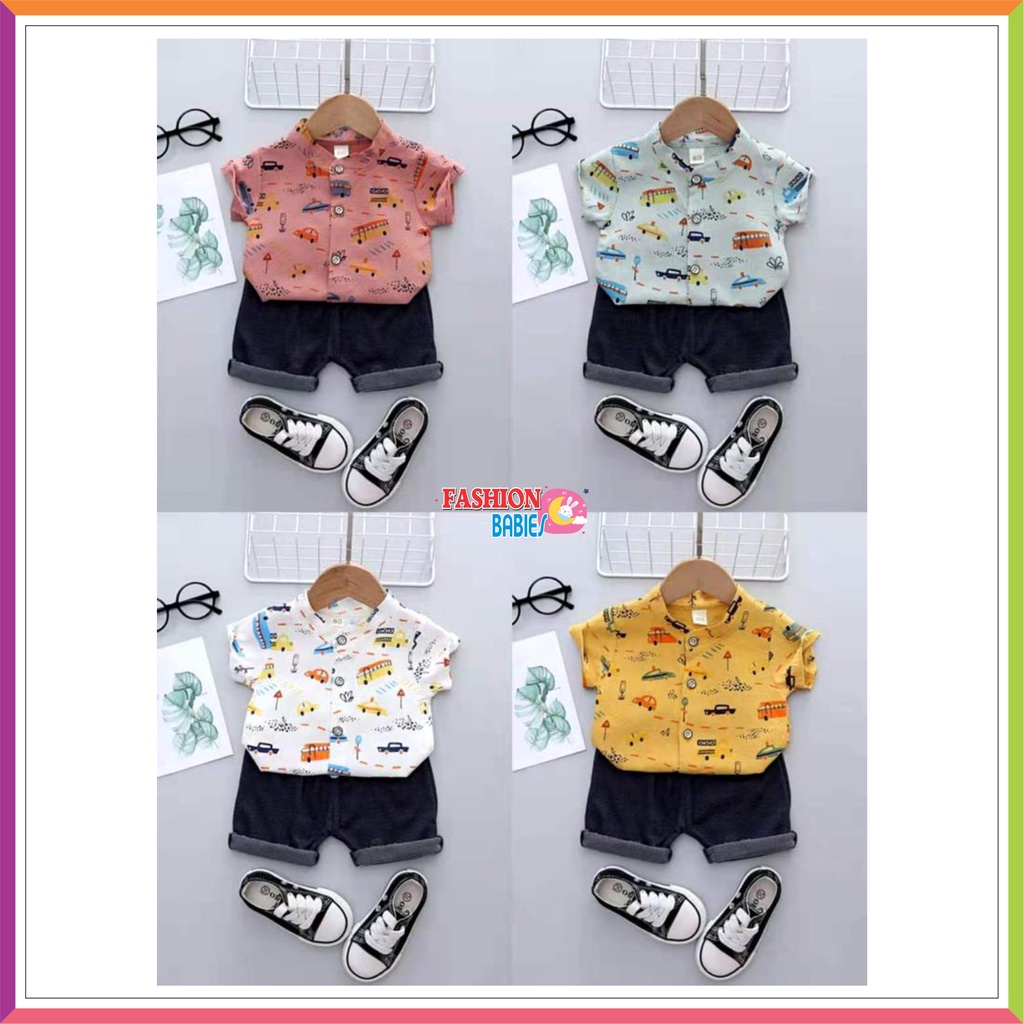 SETELAN KEMEJA ANAK LAKI-LAKI IMPORT / SET KEMEJA ANAK COWOK USIA 0-4TH ❤ Fashionbabies ❤