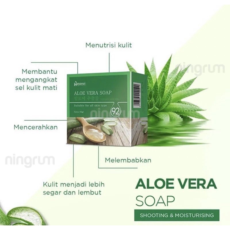 Ningrum - HANASUI Bar Soap 30gr 60gr | Sabun Mandi Scrub Batang Aloe Vera / White Rice / Bamboo Charcoal / Coffe | Sabun Mandi Original BPOM - 5030