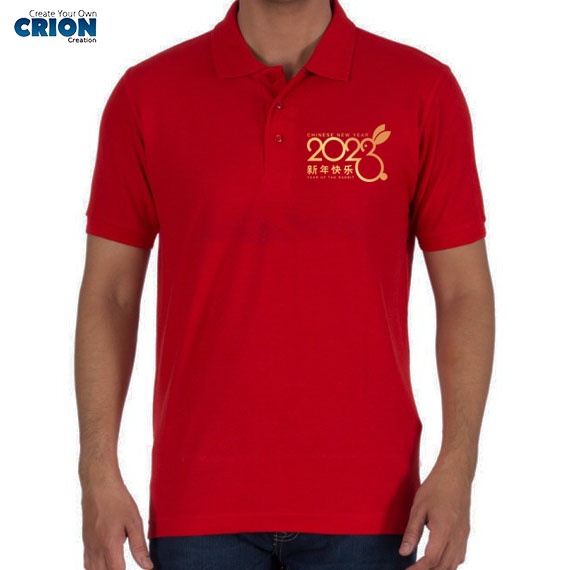 Polo Shirt Imlek Merah Tahun Kelinci Year Of Rabbit 2023 - By Crion