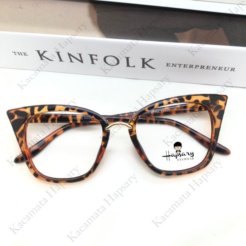 Frame Kacamata Wanita Cat eye 97093 Antiradiasi | Bisa Request Minus Cylinder dan Plus | Anti UV Photocromic dan Bluecromic