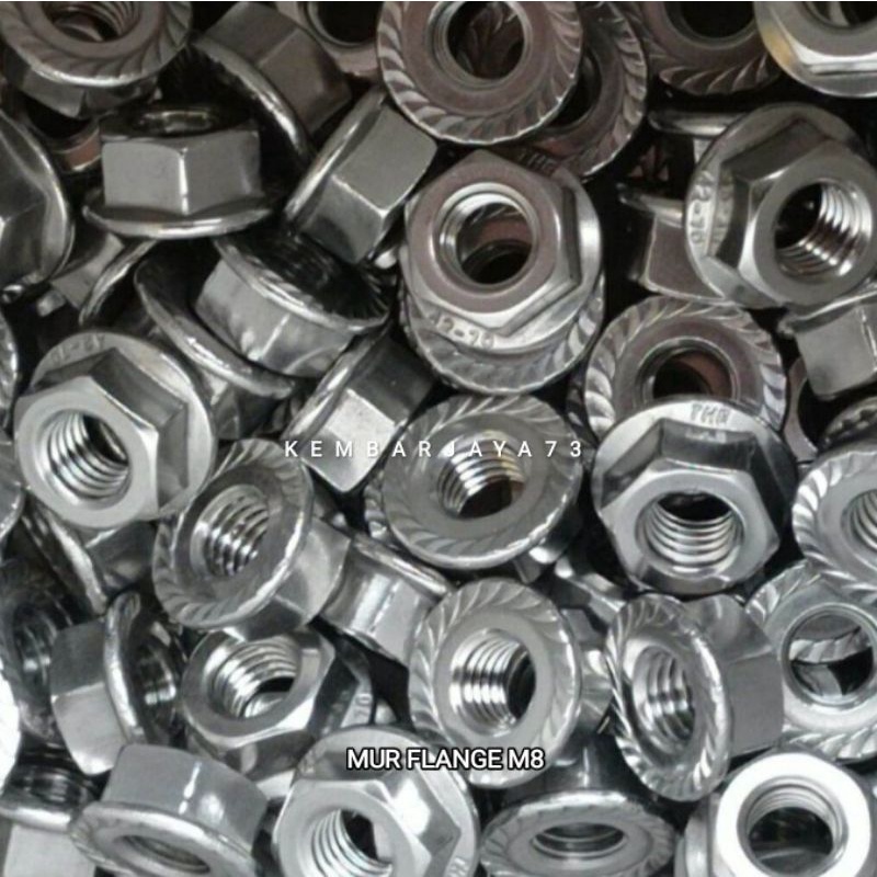 Mur Flange Mur Topi 12 / M8  Paket 100Pcs