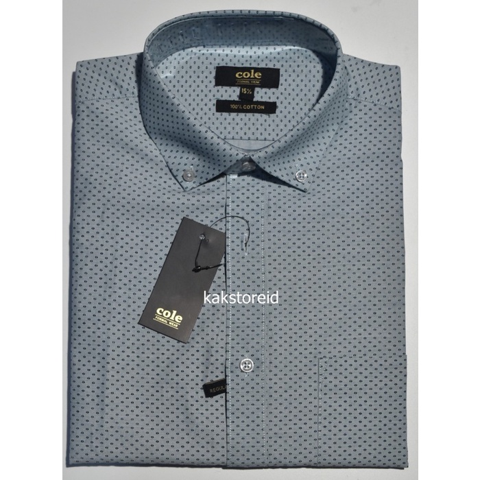 kemeja Kemeja Pria Formal Lengan Pendek COLE Abu Reguler COR 313 Original - 15(G6K2) harga Grosir Ke