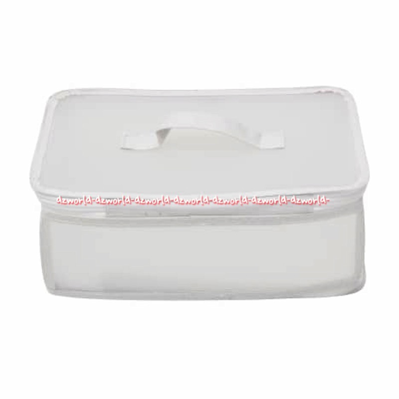 Stora 6.8liter Storage Box Transparan White Kotak Penyimpanan Lipat Warna Bening Dengan Resleting 6.8 liter Kotak Penyimpanan