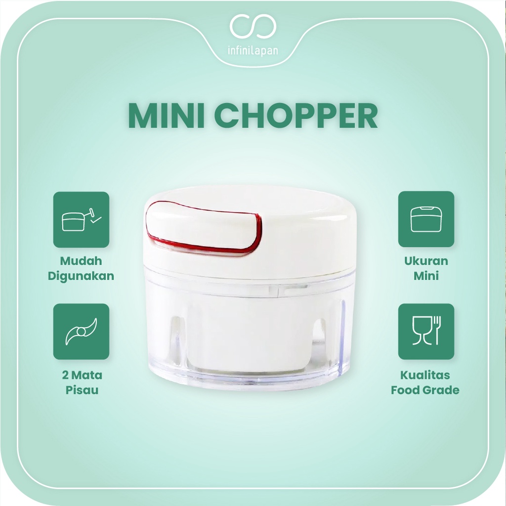 	 Mini Chopper Blender Tarik Manual Tangan Penghalus Pencacah Bumbu INFINILAPAN	