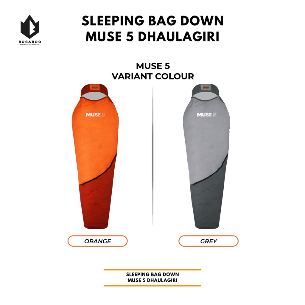 Sleeping Bag Dhaulagiri Down Muse 5 -Sleeping Bag Bulu Bebek Putih Hangat -  Kantung Tidur Kompres Sistem