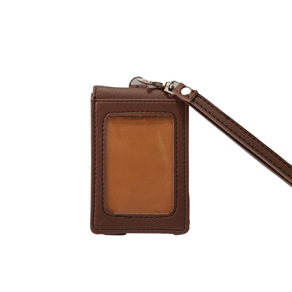 

New Lanyard Kulit Magnet ID Card Holder Magnet Name Tag Kulit PU Cokelat Tua