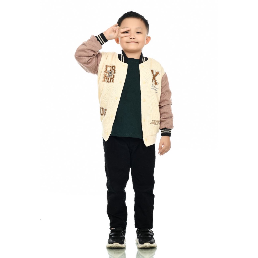 Jaket Varsity Anak Usia 1-12 Thn Baseball Anak - Anak Laki - Perempuan Ful Bordir