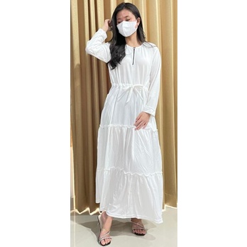 Gamis Putih Polos Busui Gamis Wanita Putih Polos Serut