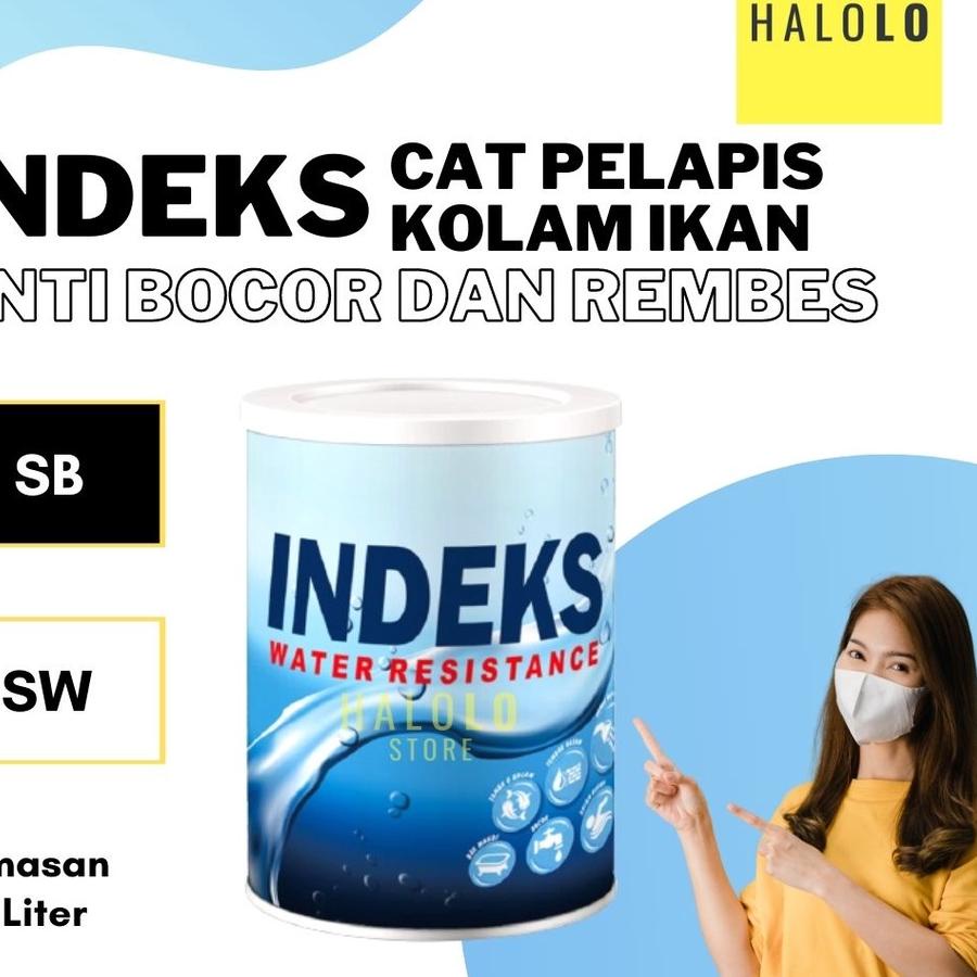Promo⭐✔️-Cat Kolam Ikan Koi Anti Bocor Rembes INDEKS Cat Pelapis Kemasan 0.8 Liter