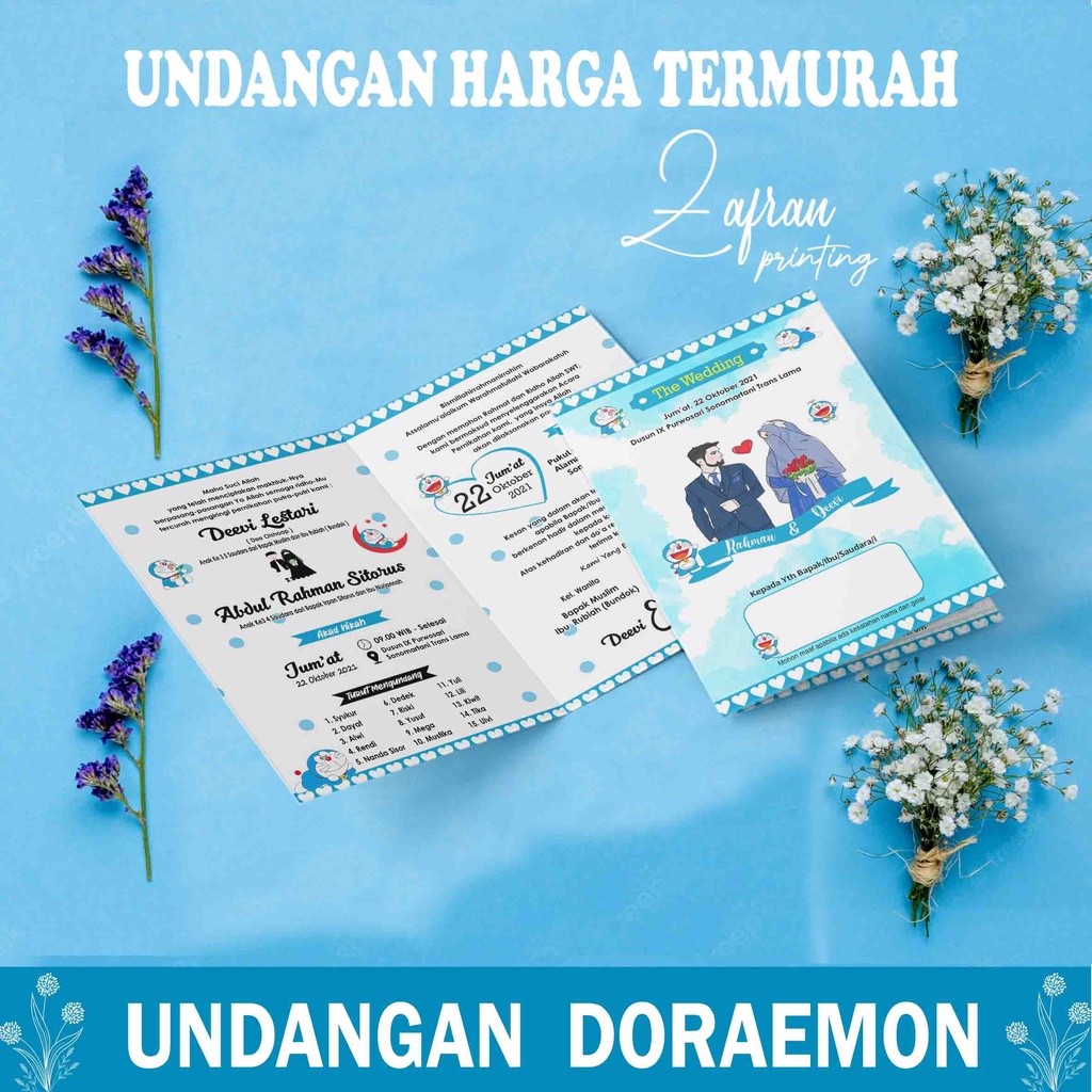 Undangan Pernikahan Doraemon Murah