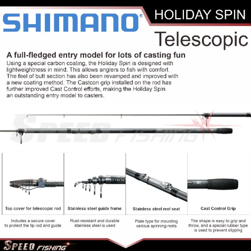 Joran Shimano Holiday Spin 405CX-T 425DX-T Telescopic Surf Rod