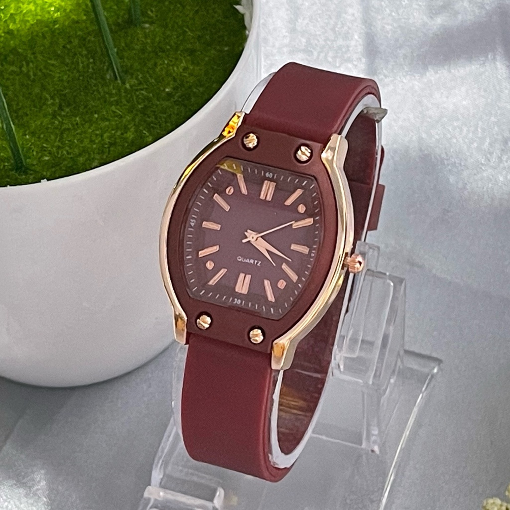 JAM TANGAN ANALOG WANITA FASHION KOREA OVAL RUBBER FS-16