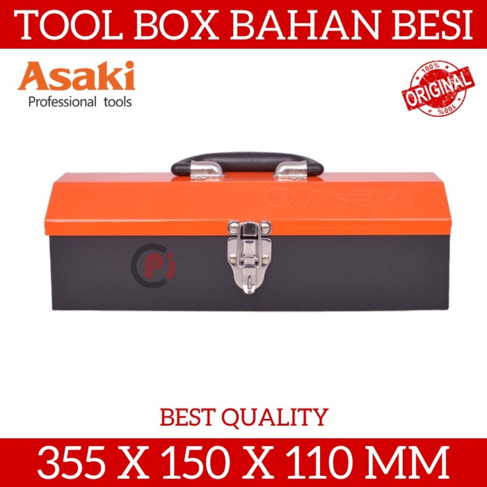 ASAKI AK 9950 Tool Box Perkakas Bahan Besi UIkuran 35x15x11cm Kokoh