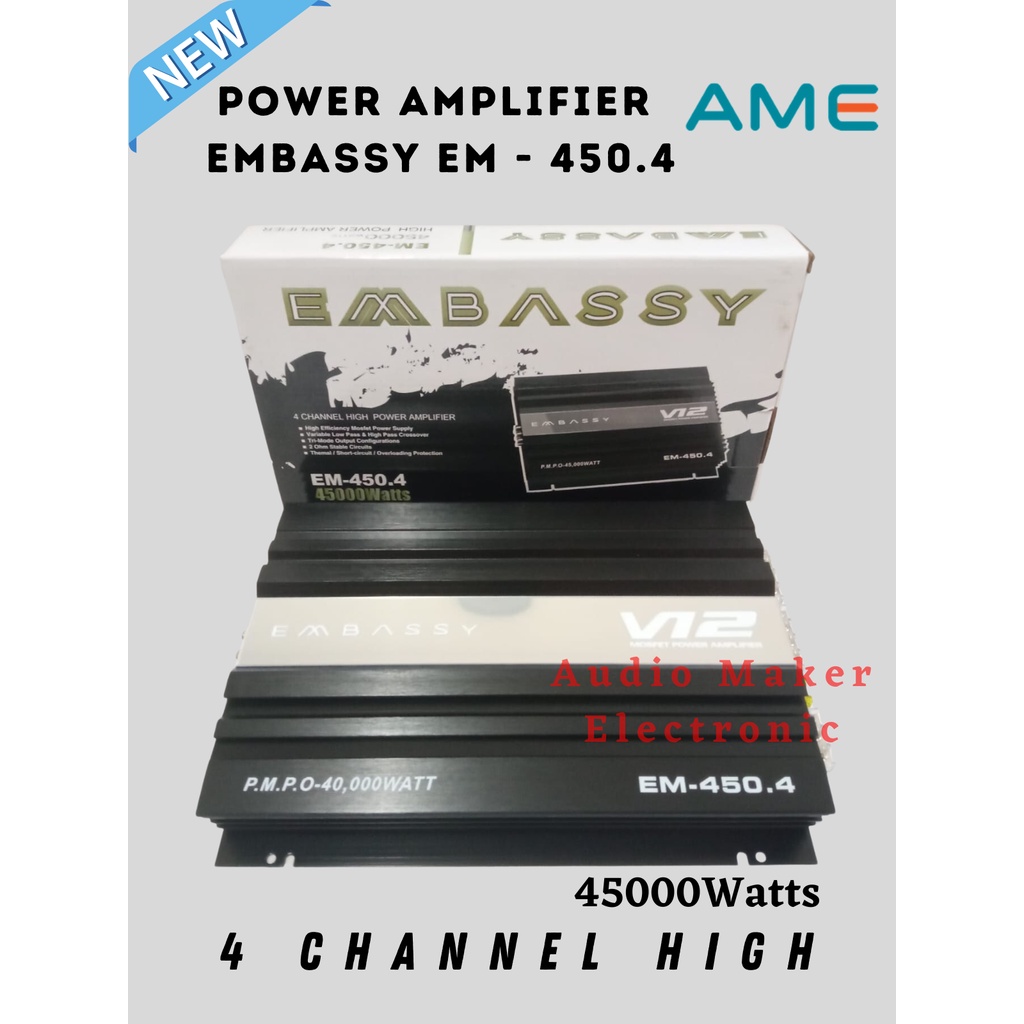 Power Embassy 4 Channel EM 450.4 v12 45000 Watts - power embassy 4ch em450