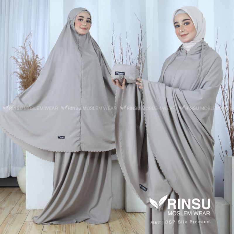 Mukena Dewasa Traveling 2 in1 Laser Cut DSP Silky premium