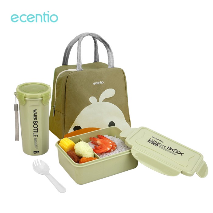 Lunch Box Ecentio 1.4L Lunch Box Set Kotak Makan Tas Bekal Kotak Bekal Bpa Free