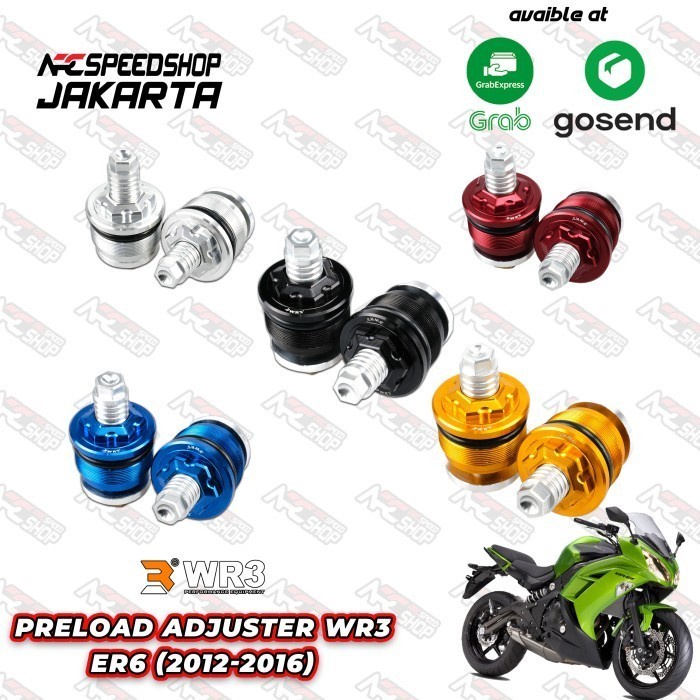 Preload Adjuster Wr3 Setelan Shock Wr3 Kawasaki Er6 - Red #Original