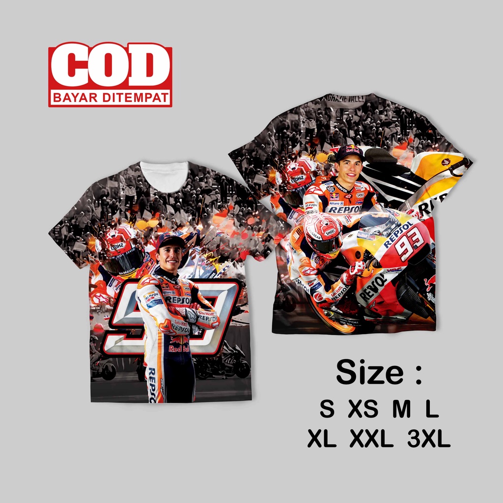 Kaos FullPrint Marq Marquez | MotoGP | Kaos AOP Marquez