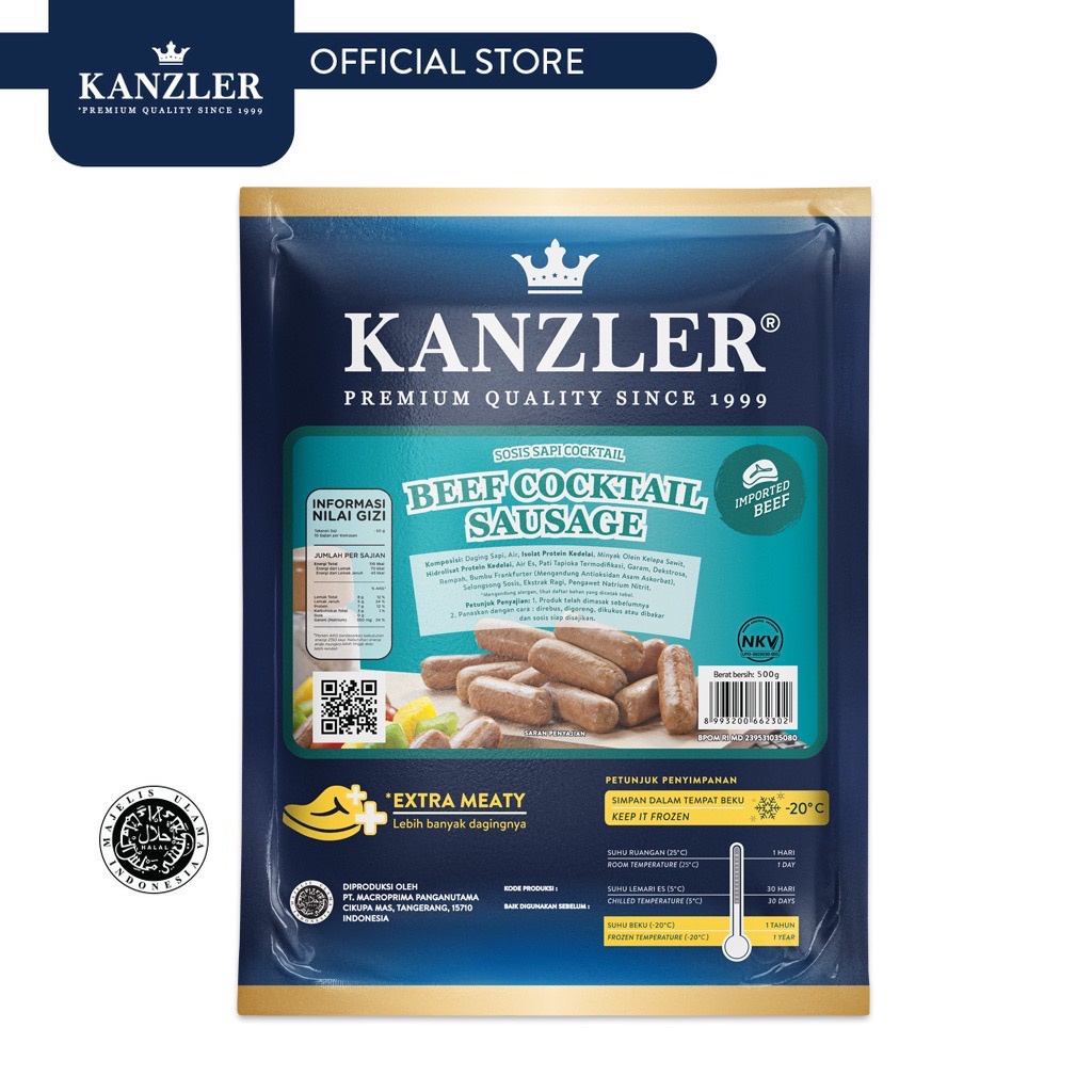 

[KHUSUS GOSEND] Kanzler Sosis Beef Cocktail 500gr - 3 Pack