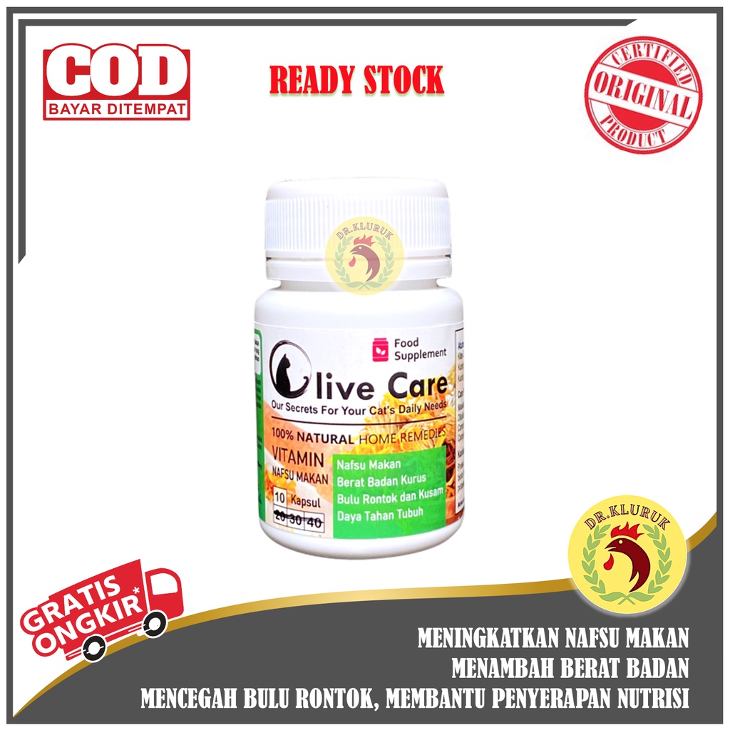 Olive Care Vitamin Kucing untuk Nafsu Makan, Gemukin Badan