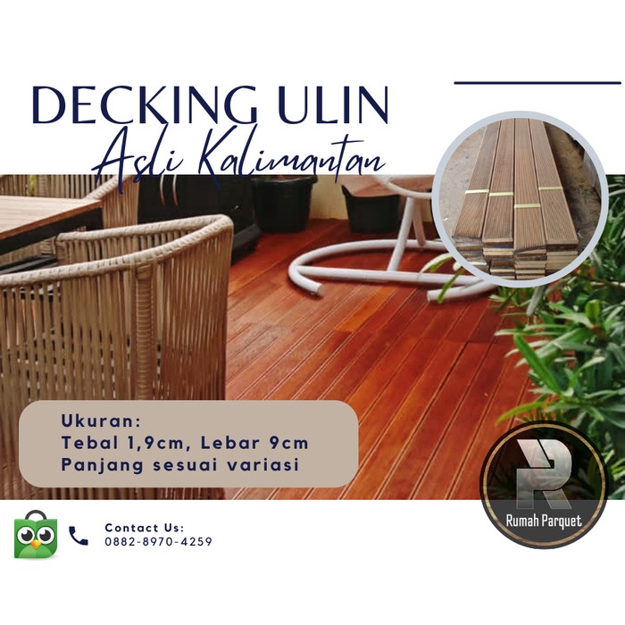 Lantai Papan Kayu Ulin Asli Kalimantan - Lantai Decking - Pagar
