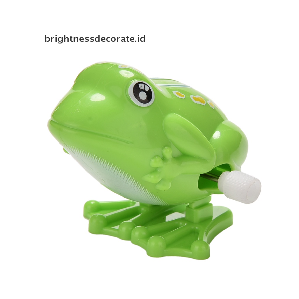 [Birth] 1pcs Wind up Frog Plastik Jumping Animal Mainan Jarum Jam Edukasi Klasik [ID]