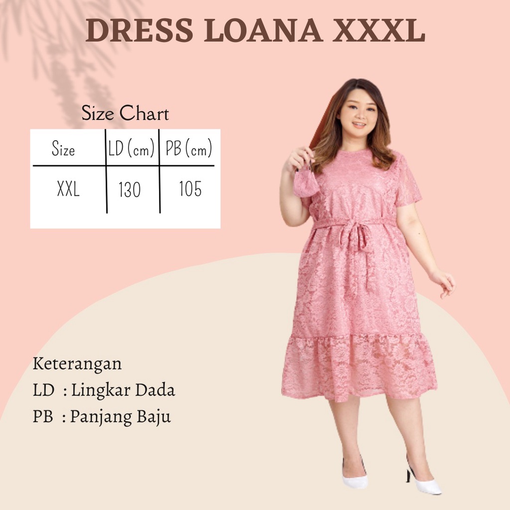 DRESS BRUKAT BIGSIZE DRESS KONDANGAN JUMBO DRESS LOANA