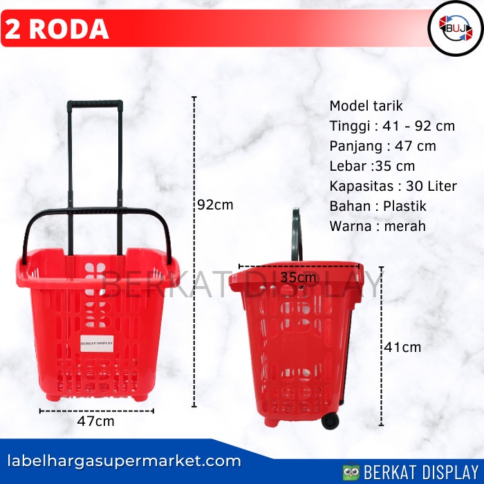 KERANJANG TARIK 4 RODA - KERANJANG BELANJA - KERANJANG SUPERMA
