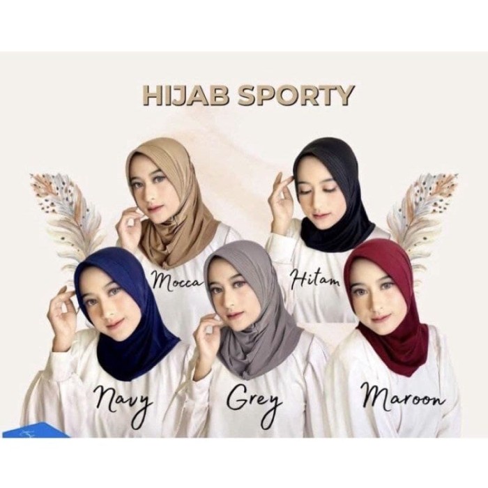 Jilbab Sport Hijab Olahraga Bergo Jersey Instant Premium / hijab sport olahraga / jilbab instan spor