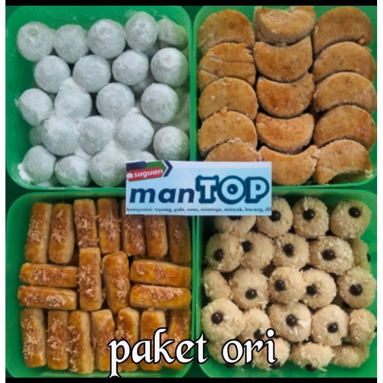 

Kue Kering (Kue Kacang, Nastar, Putri Salju, Monsu, Castengel)