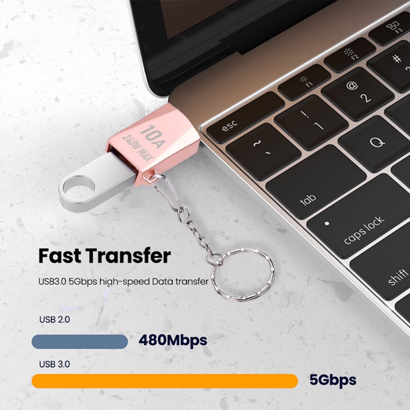 10a Charger Mobil Dan Konverter Earphone Dan Ponsel USB 3.0 Revolution Type-C 3C Aksesoris Female Adapter USB3.0 Adapter