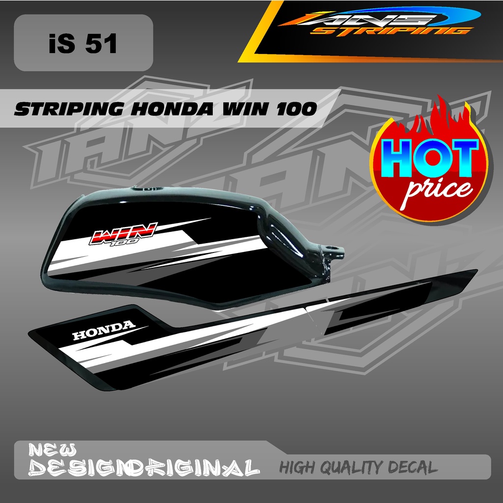 DECAL STRIPING TANGKI HONDA WIN 100 CUSTOM HOLOGRAM / NON HOLOGRAM IS51