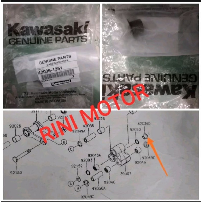 bosh bushing unitrak unitrack mono shock belakang KLX 150 original