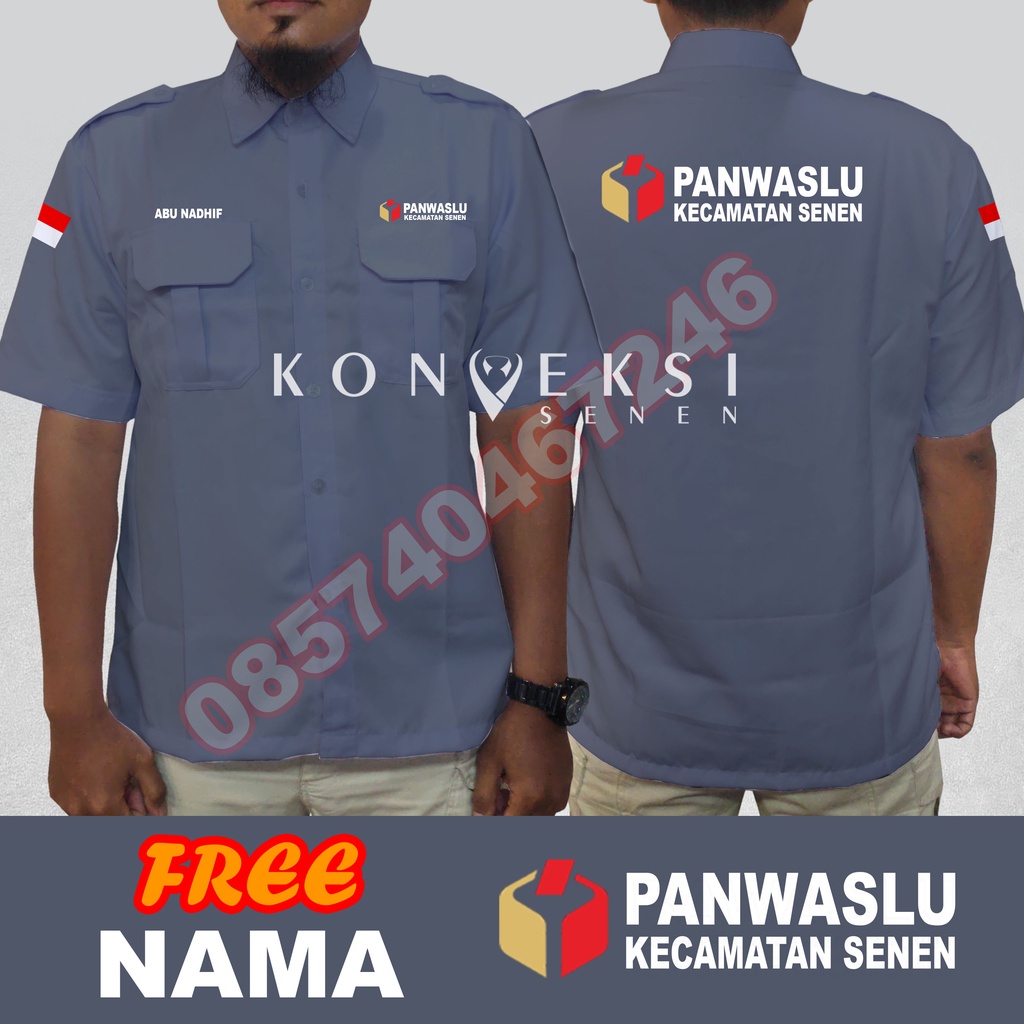 kemeja panwaslu baju panwaslu seragam panwaslu Pdh Bawaslu baju pendek