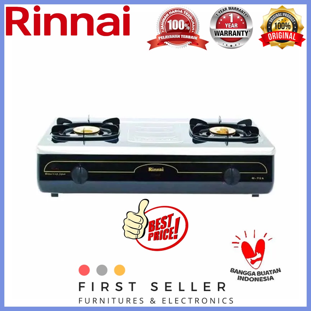 RINNAI KOMPOR RI 712 A / RI-712A (2 TUNGKU) GARANSI RESMI