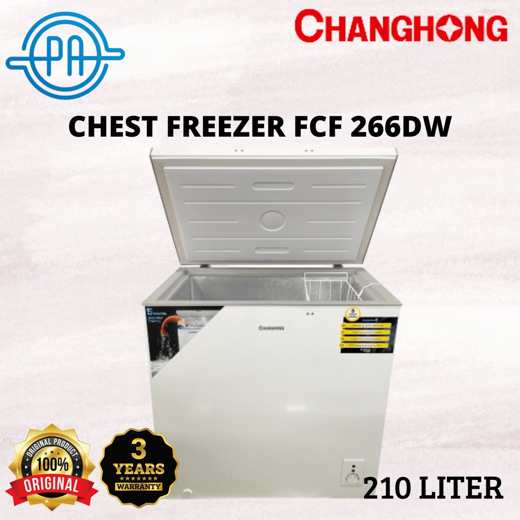 CHEST FREEZER CHANGHONG FCF266DW FCF 266 DW LEMARI PEMBEKU 220 LITER