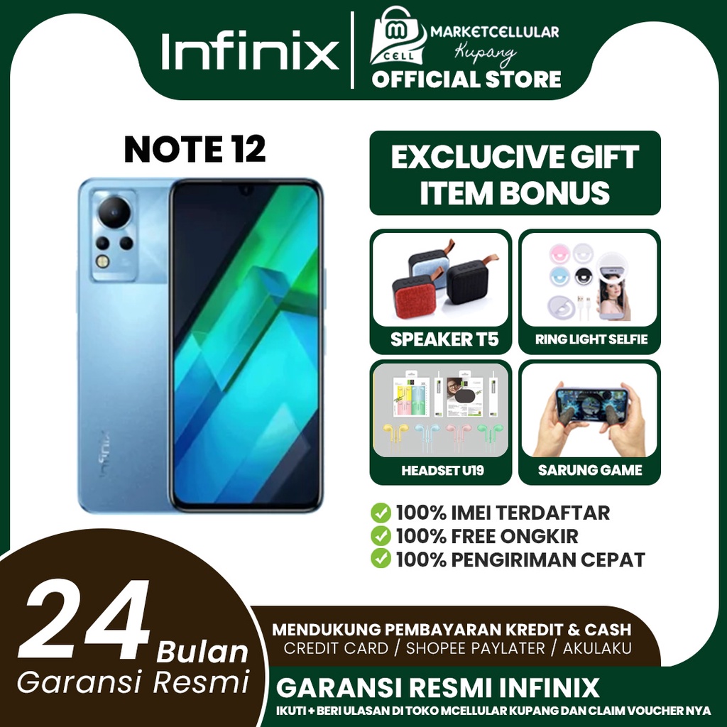Handphone Hp Infinix Note 12  Promo Cashback Gratis Ongkir Termurah Garansi Resmi